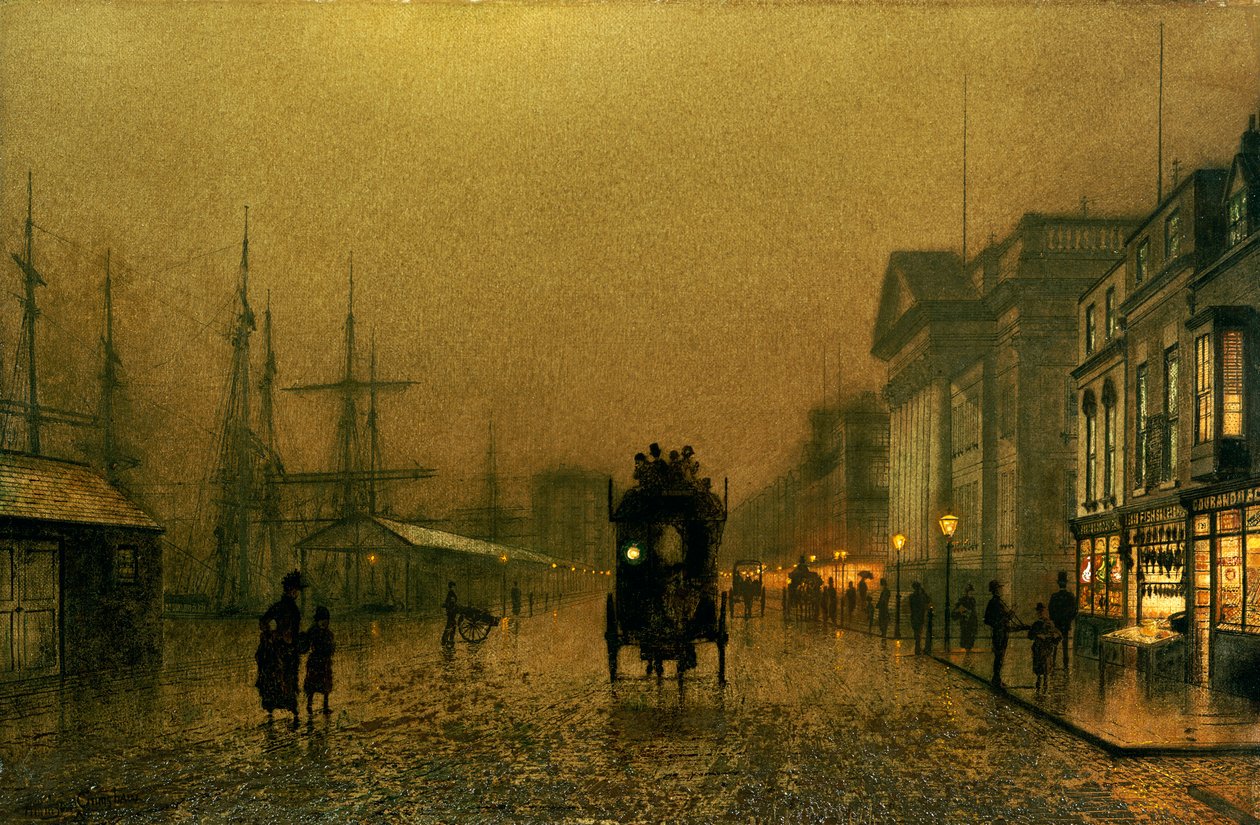 Tuz Evi Rıhtımı, Liverpool by John Atkinson Grimshaw