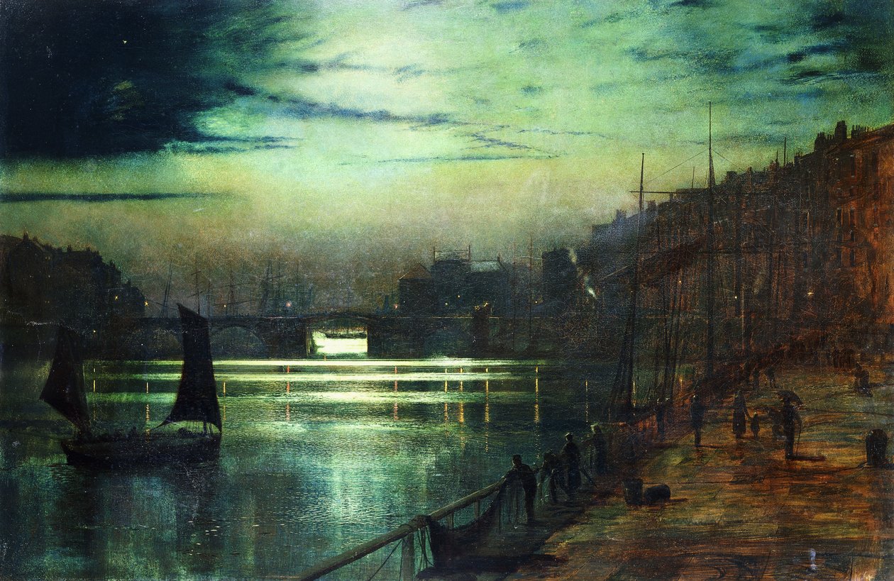 Liman Işıkları, Whitby, by John Atkinson Grimshaw