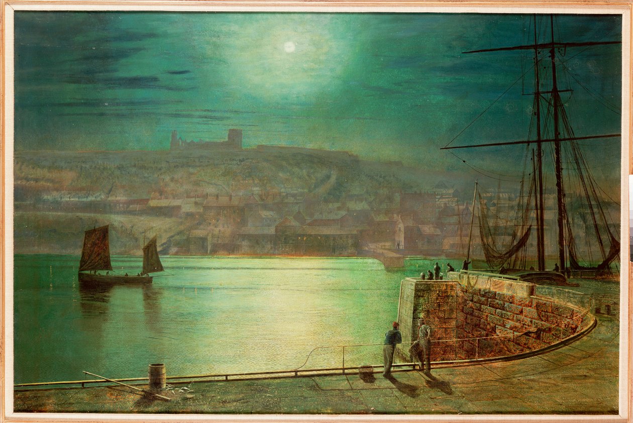 Ayışığı tarafından Whitby Limanı, 1870 by John Atkinson Grimshaw