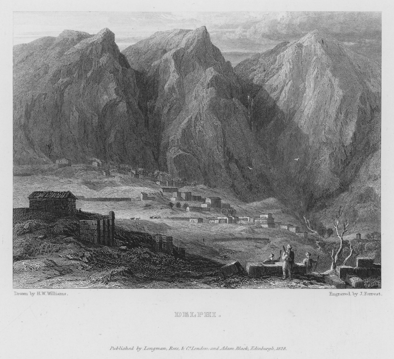 Delphi, Yunanistan (gravür) by John B. (after) Forrest