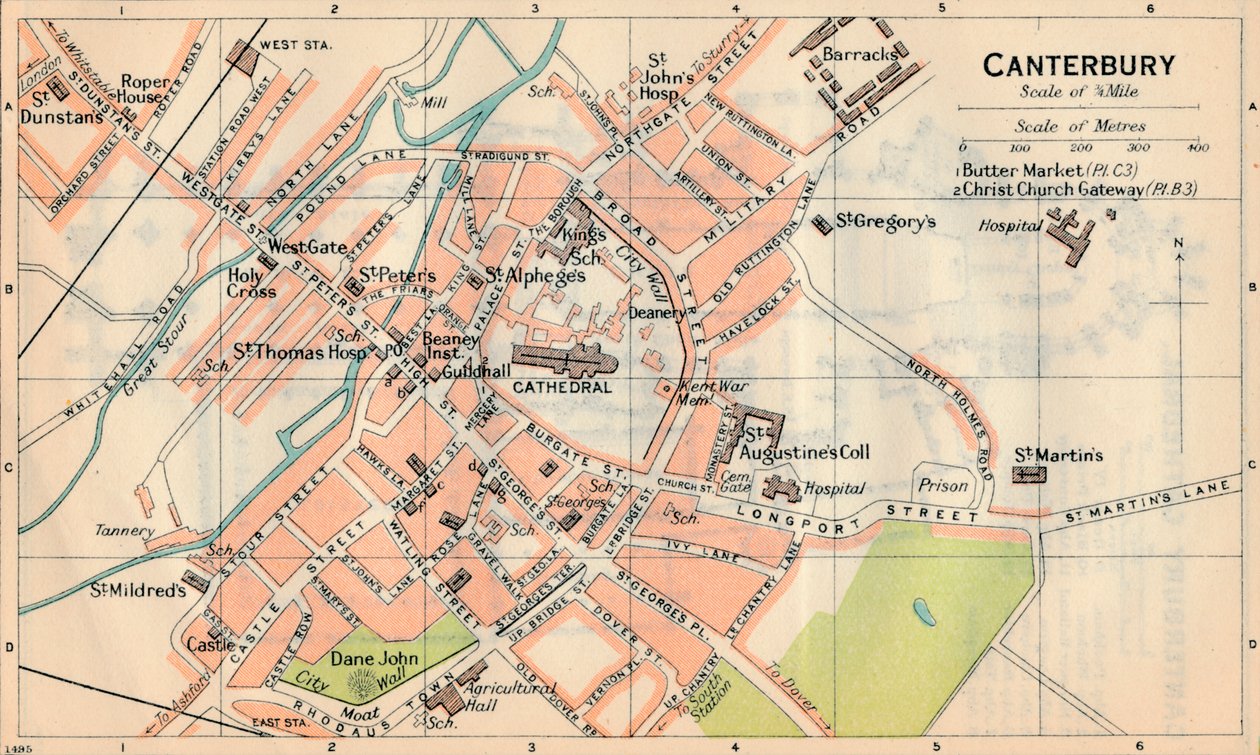 Canterbury, c20th Century by John Bartholomew