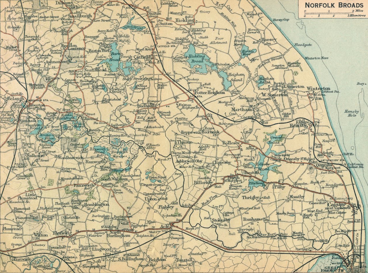 Norfolk Broads, c20th Century by John Bartholomew