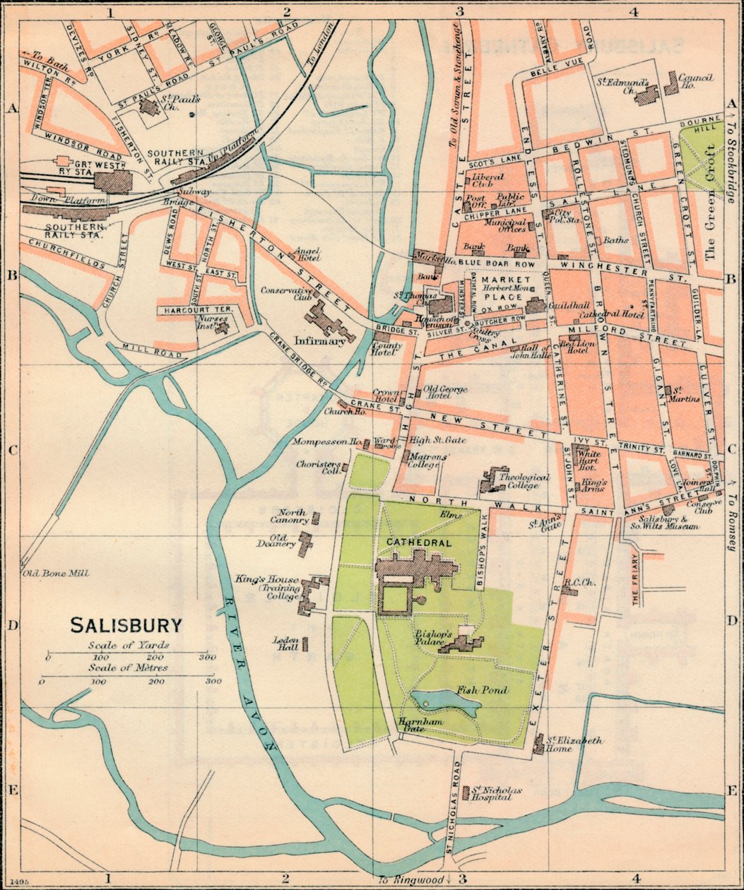 Salisbury, c20th Century by John Bartholomew
