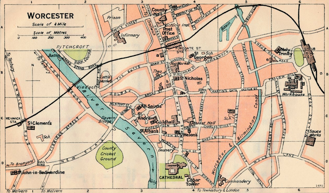 Worcester, c20th Century by John Bartholomew