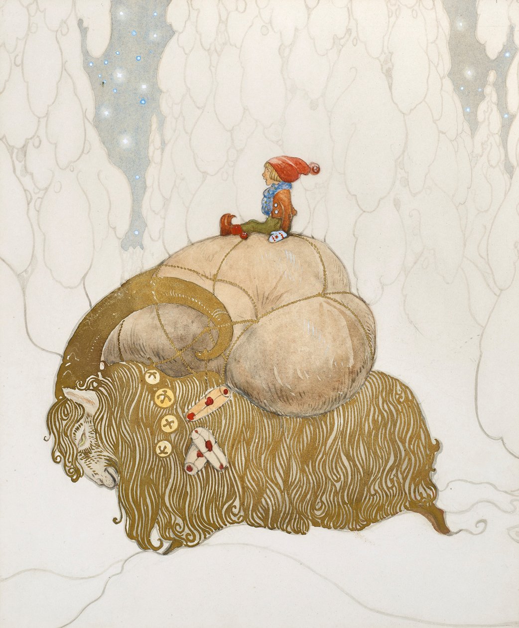 Julbocken Noel şarkısı, 1912. by John Bauer