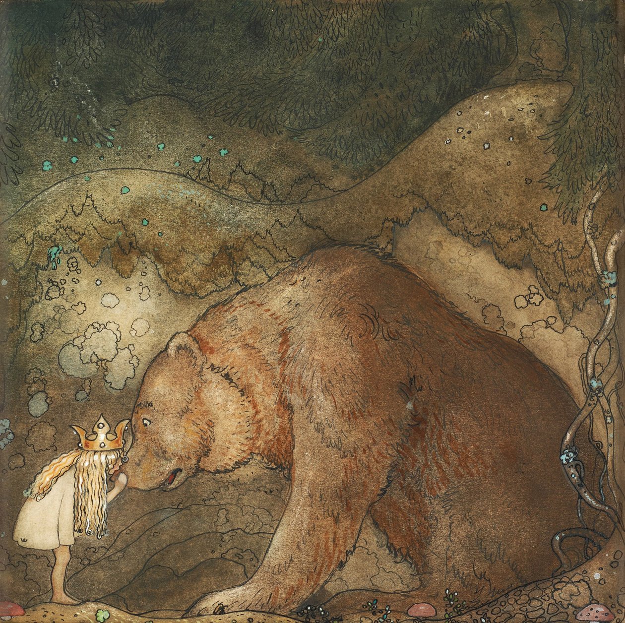 Zavallı küçük ayı!, 1912 by John Bauer