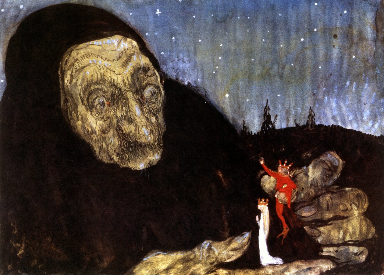Büyücü ve Kralın çocukları, 1909 by John Bauer