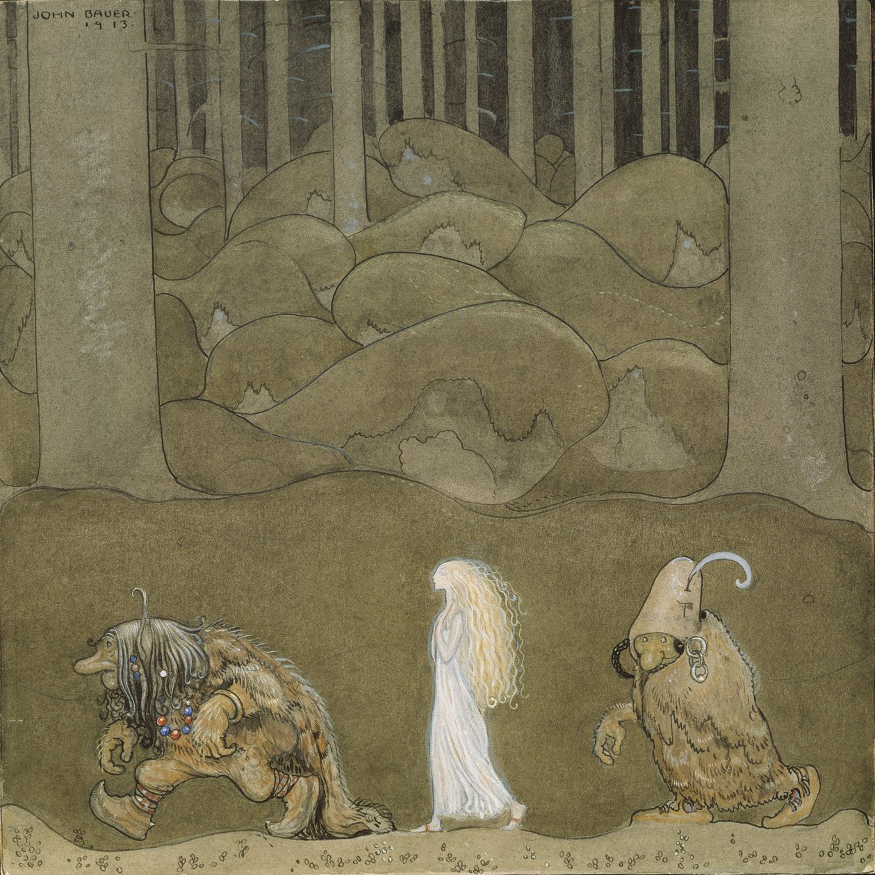 Prenses ve Troller by John Bauer