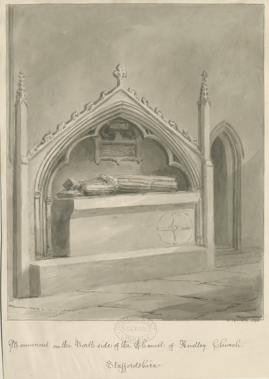 Audley Anıtları - 'Edward Vernon': sepya çizimi by John Buckler