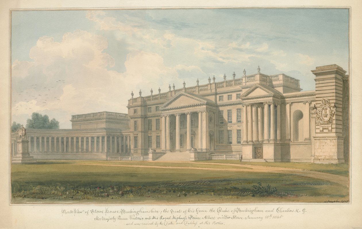 Buckinghamshire - Stowe Evi, 1815 by John Buckler