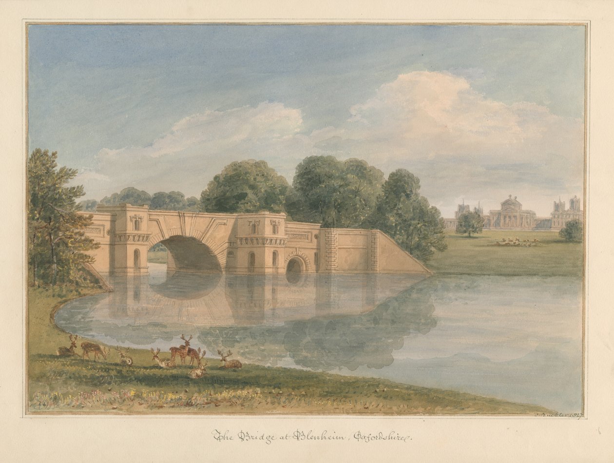 Oxfordshire - Blenheim [Saray] - Köprü by John Buckler