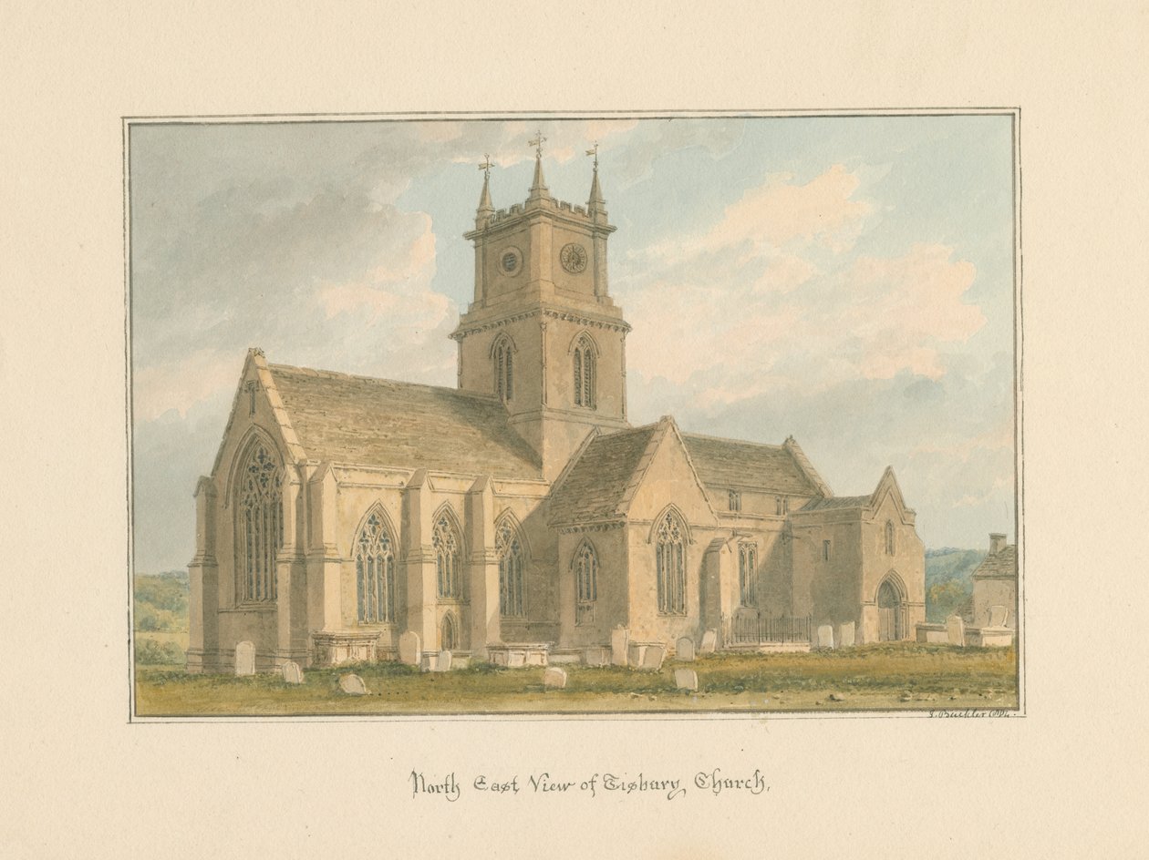 Wiltshire - Tisbury Kilisesi, 1804 by John Buckler
