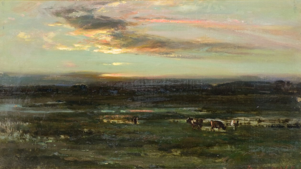 Sunset, Badendoch (gemide petrol) by John Campbell Mitchell