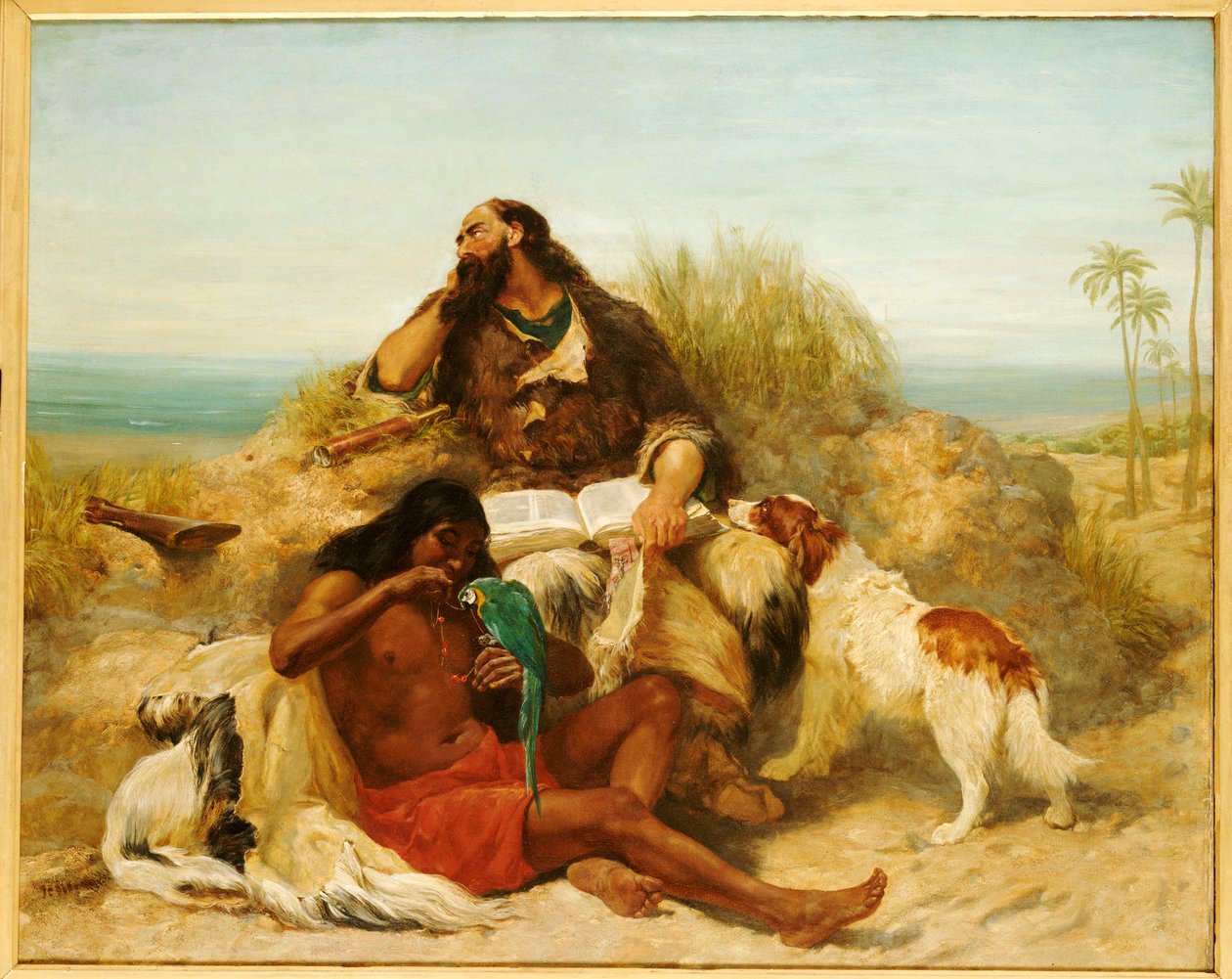 Robinson Crusoe ve Adamı Cuma by John Charles Dollman