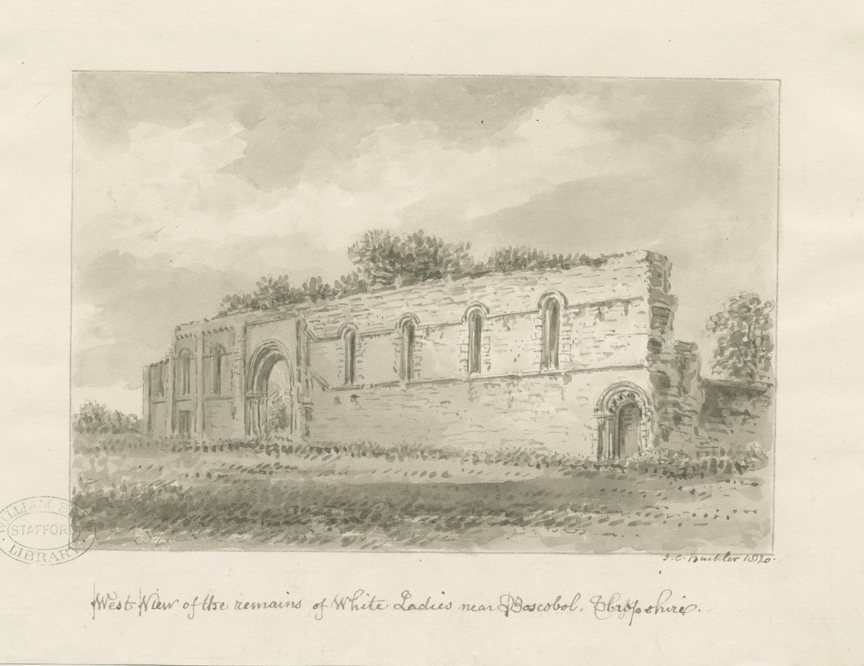Brewood - Whiteladies Manastırı by John Chessell Buckler