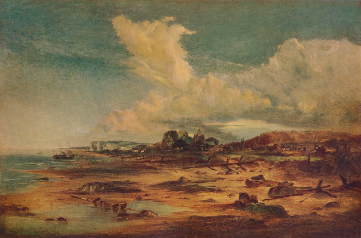 Kilise ile Sahil Manzarası, c1824 by John Constable