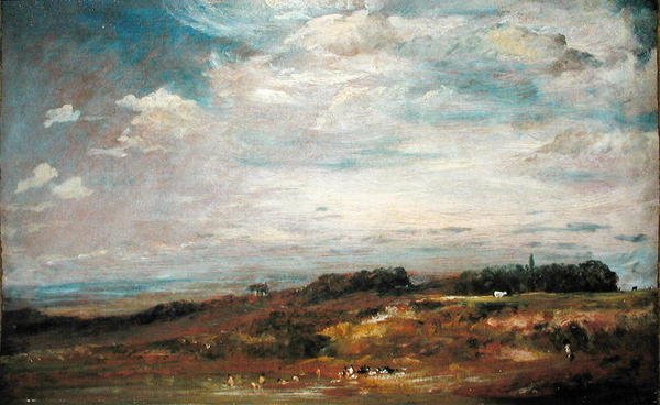 Hampstead Heath with Bathers (tuval üzerine yağlı boya) by John Constable