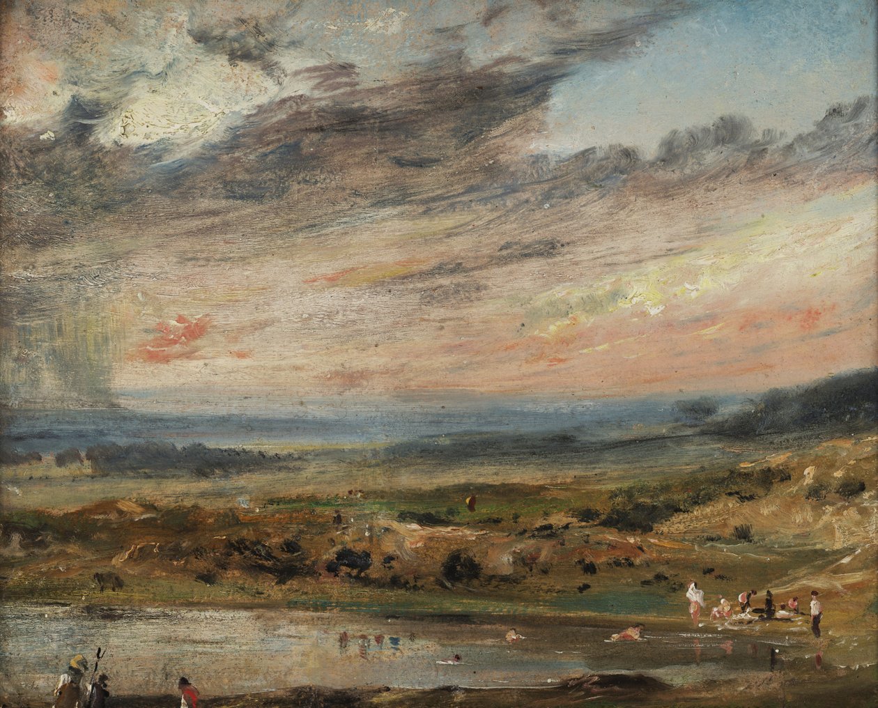 Hampstead Heath, Gölet ve Yıkananlar ile by John Constable