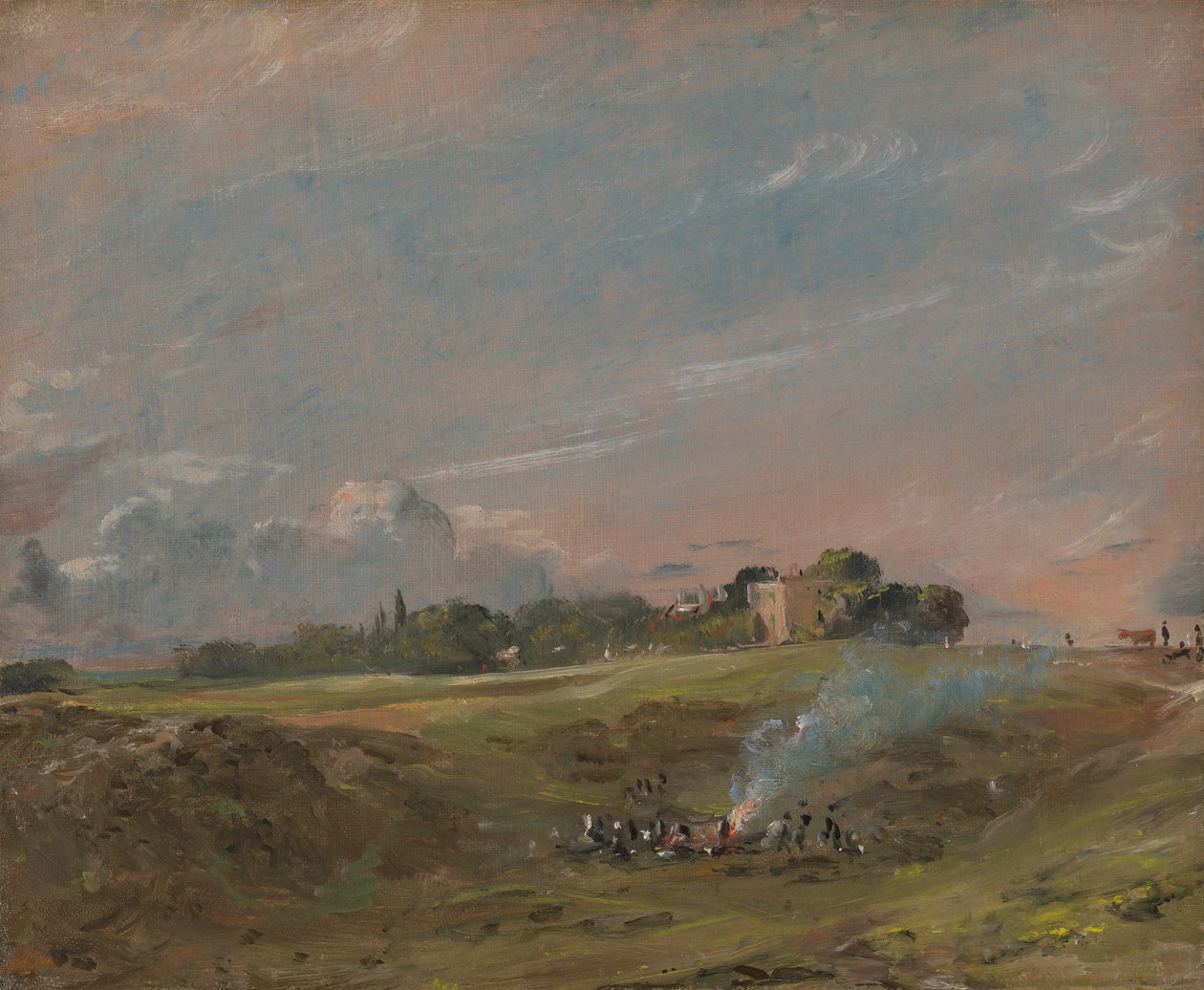 Bir Şenlik Ateşi ile Hampstead Heath by John Constable