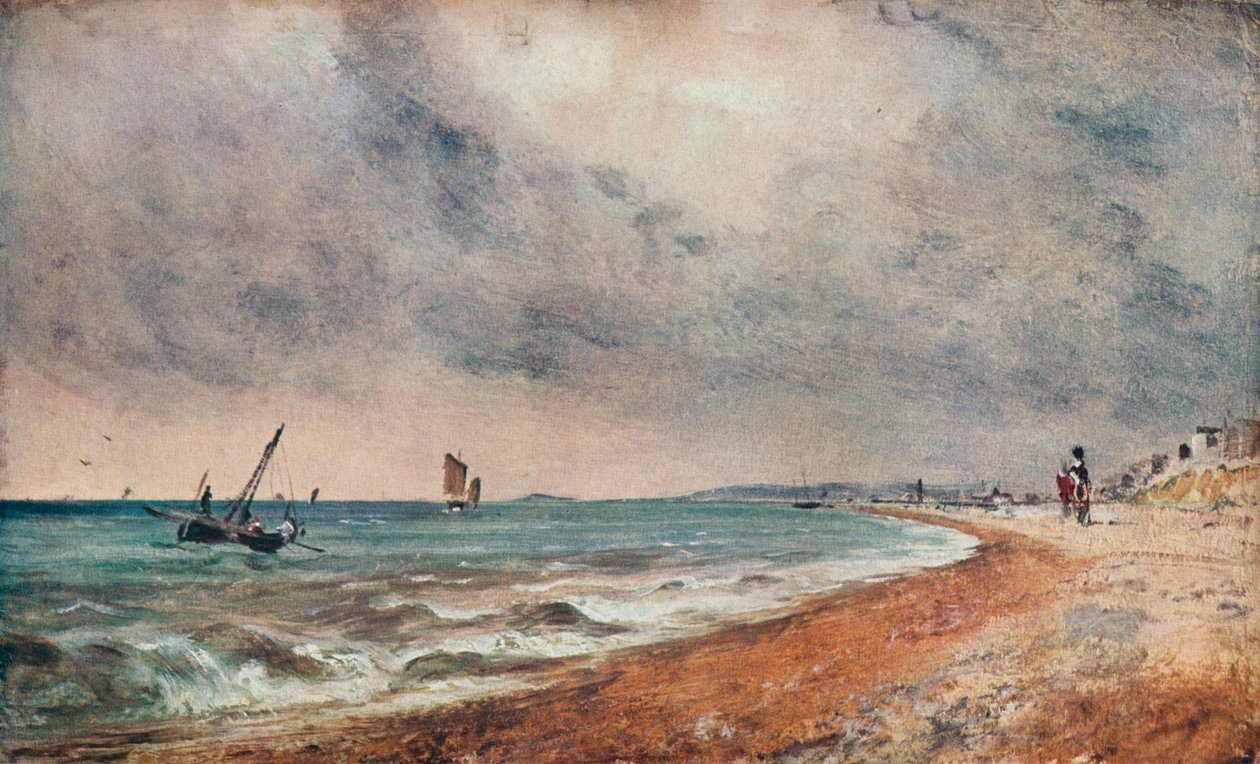 Hove Sahili, Balıkçı Tekneli, c1824 by John Constable
