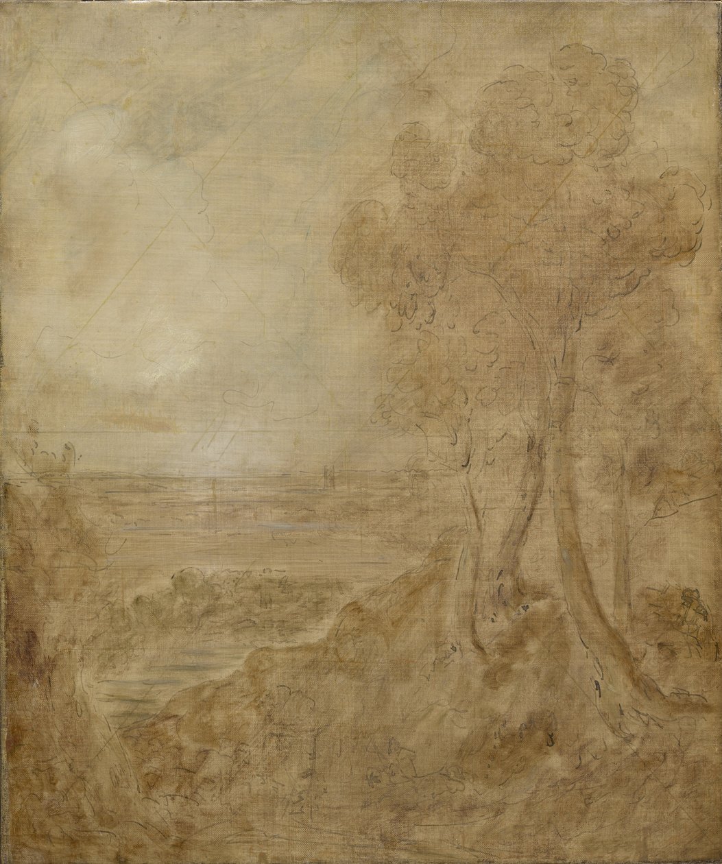 "Dedham Vale" için eskiz, c.1827 by John Constable
