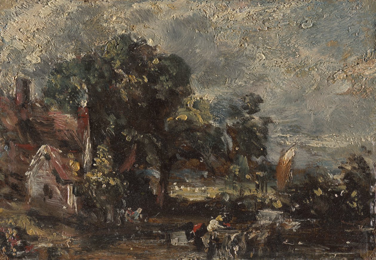 "Haywain" için eskiz by John Constable