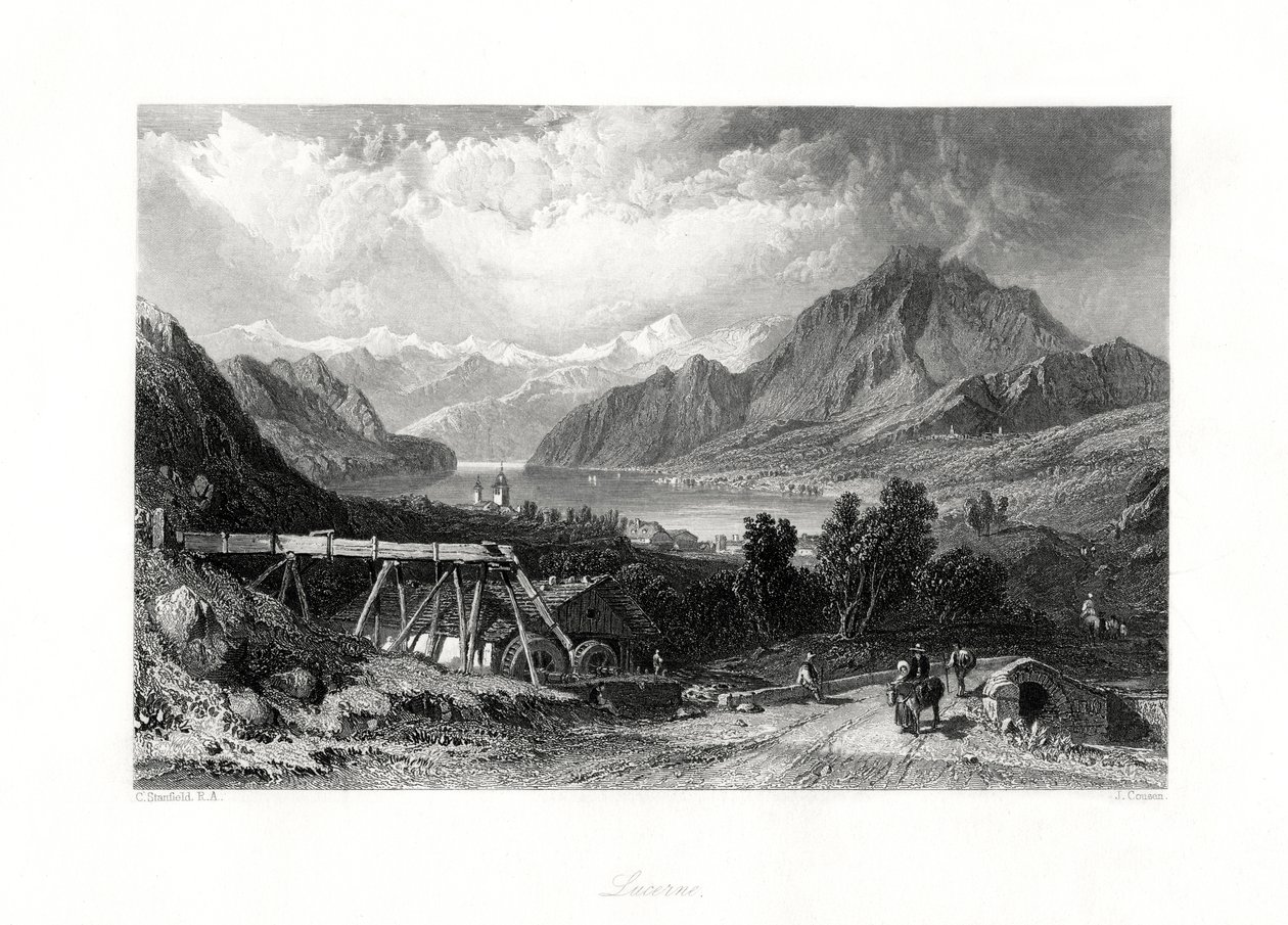 Luzern, Orta İsviçre, 19. yüzyıl by John Cousen