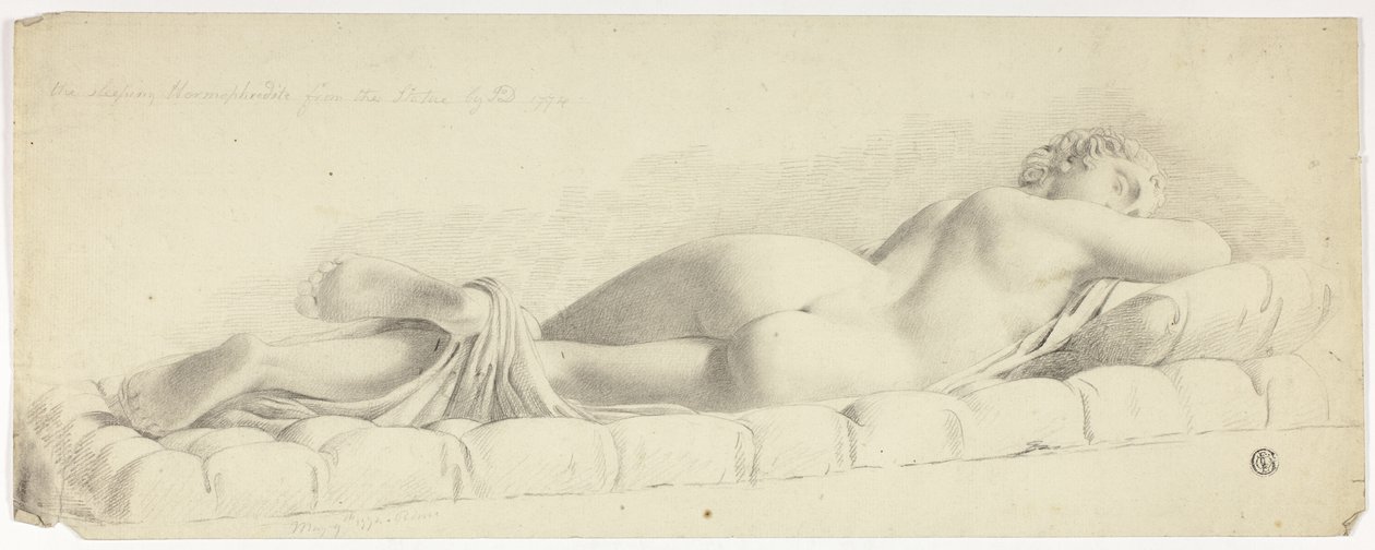 Uyuyan Hermafrodit Antik Heykeli by John Downman