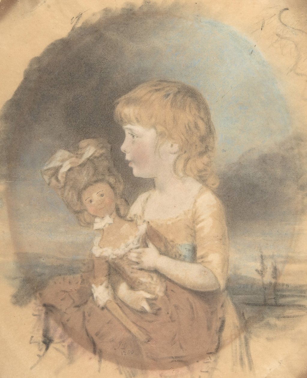 Oyuncak Bebek Tutan Çocuk, 1780. by John Downman