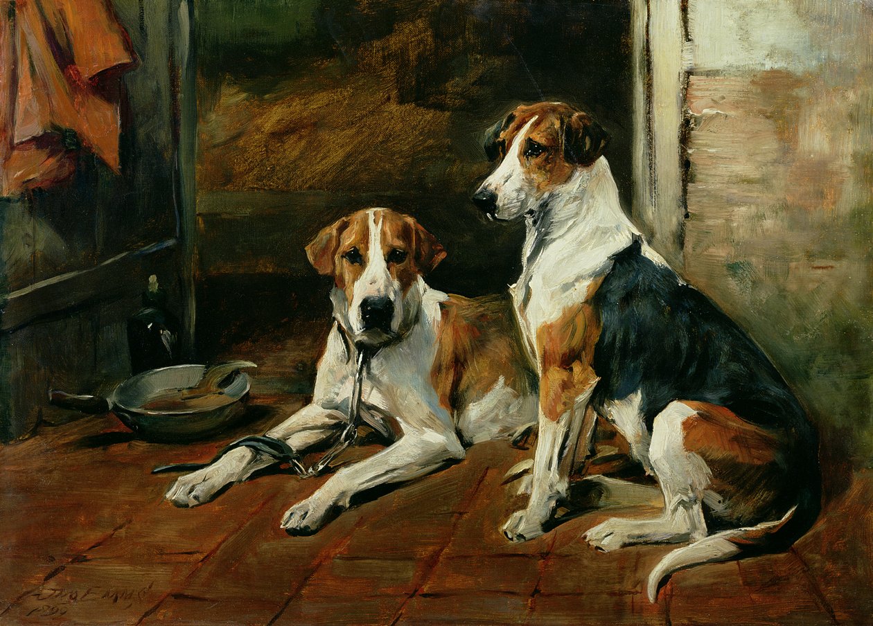 ಹೌಂಡ್ಸ್ ಇನ್ ಎ ಸ್ಟೇಬಲ್ ಇಂಟೀರಿಯರ್ಟರ್ಕ್ by John Emms
