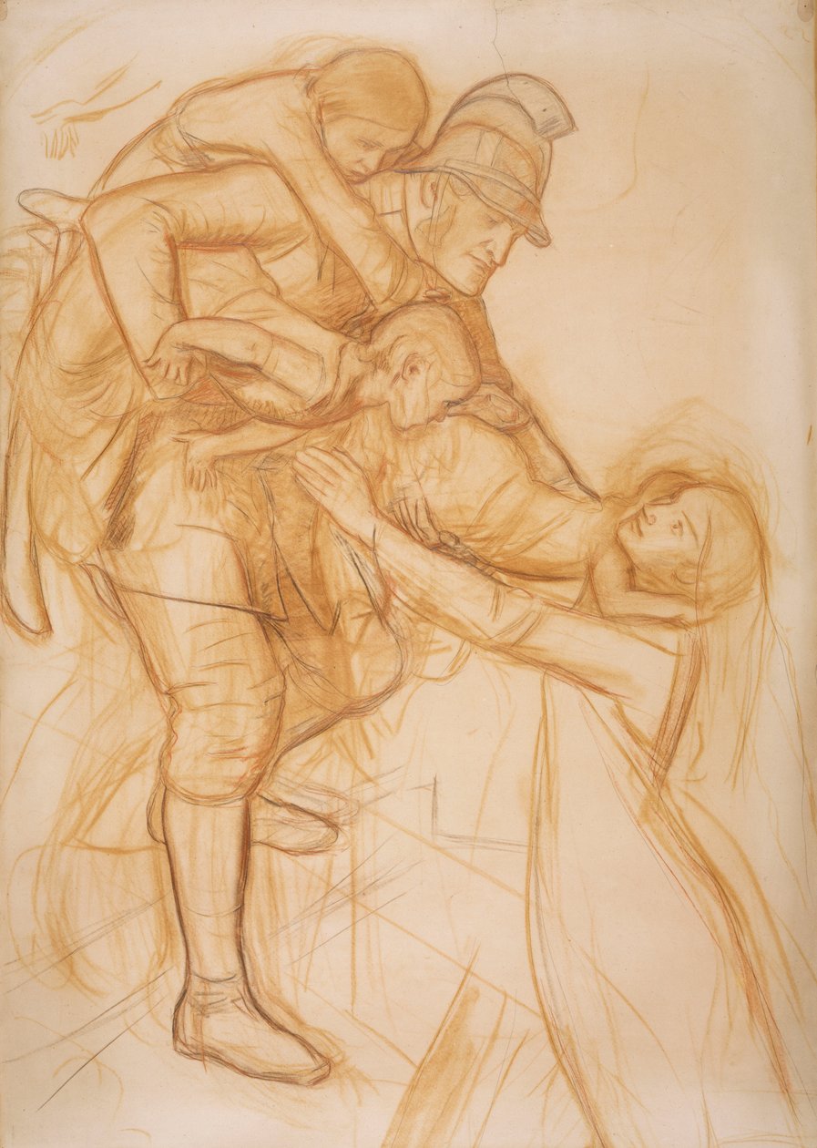 "Kurtarma" için karikatür, c.1855 by John Everett Millais