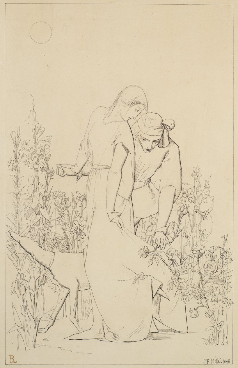 Bir Gül Çalısından Aşıklar, 1848 by John Everett Millais