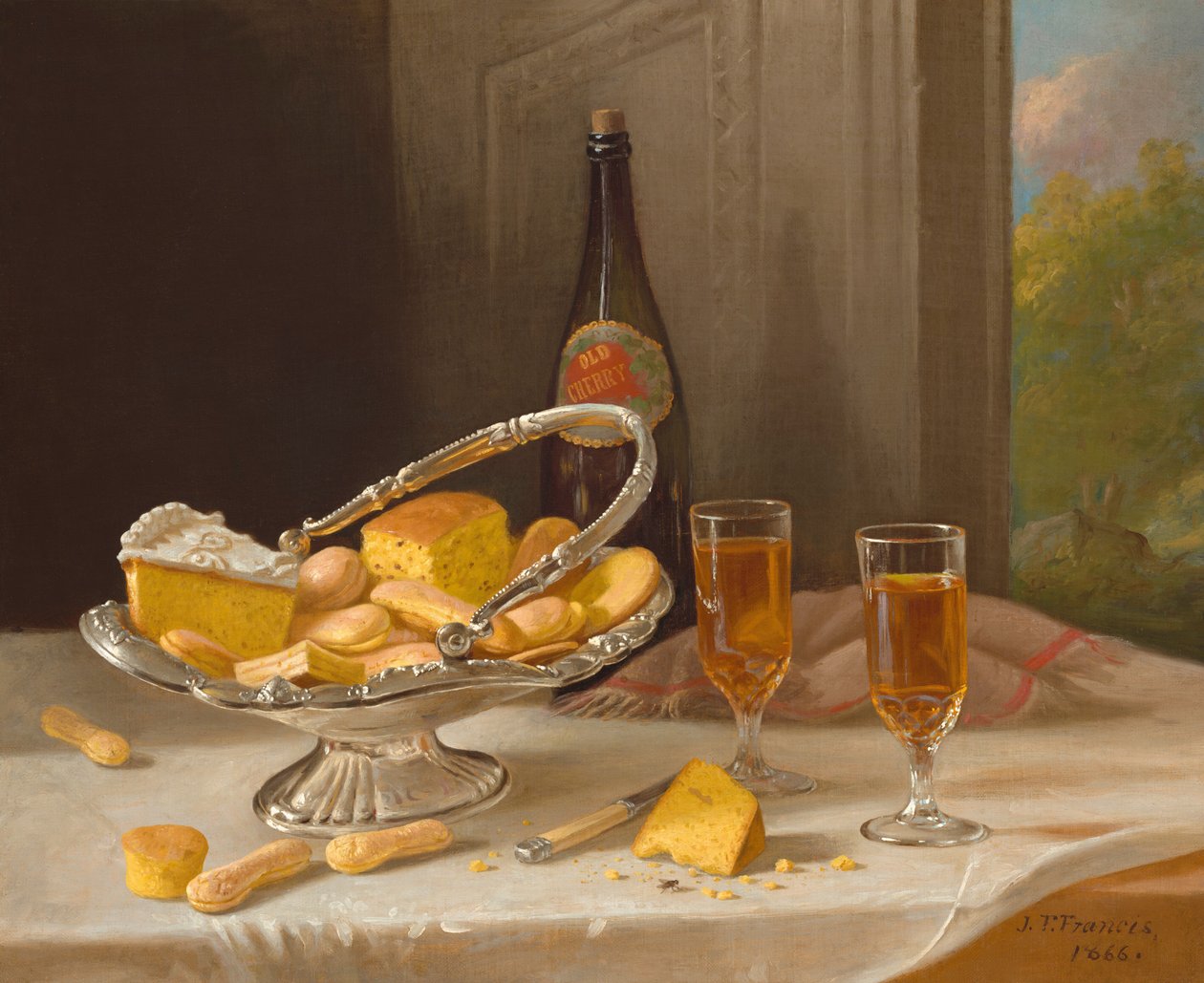 Gümüş Pasta Sepeti ile Natürmort by John F. Francis