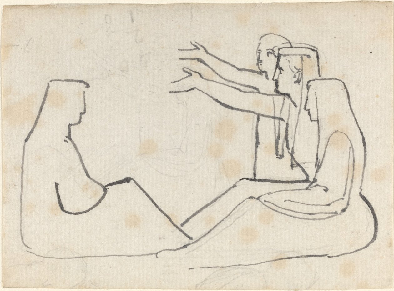 Dört Oturan Figür by John Flaxman