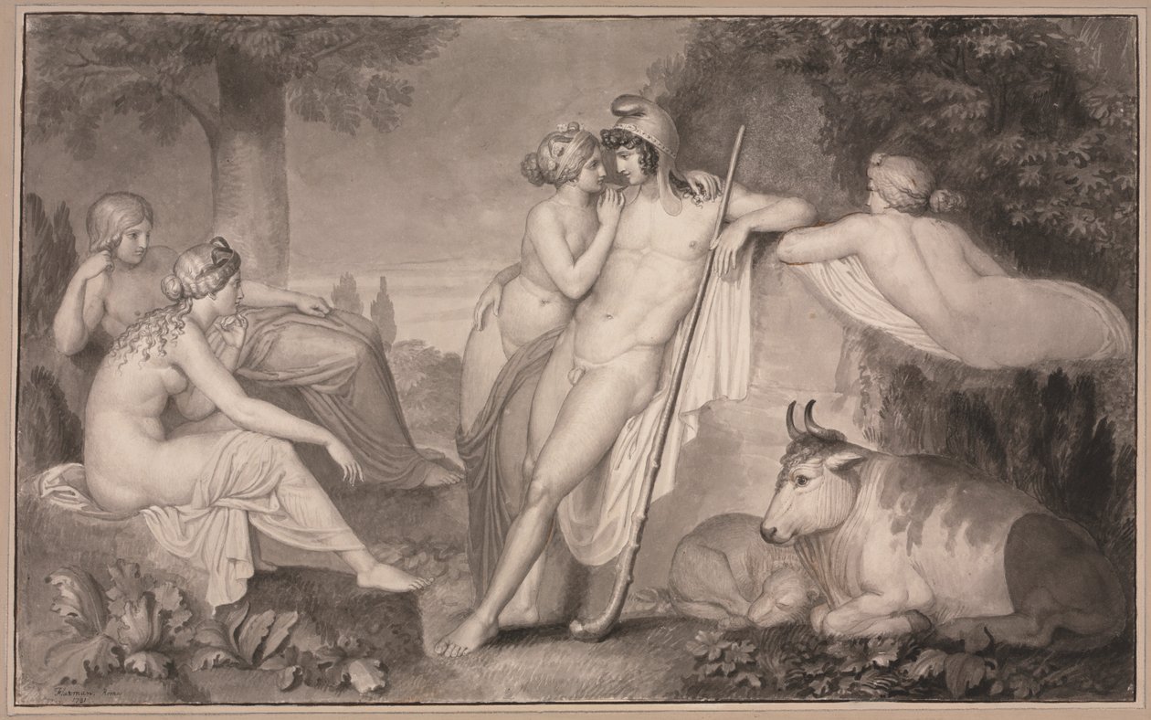 Paris ve Oenone by John Flaxman