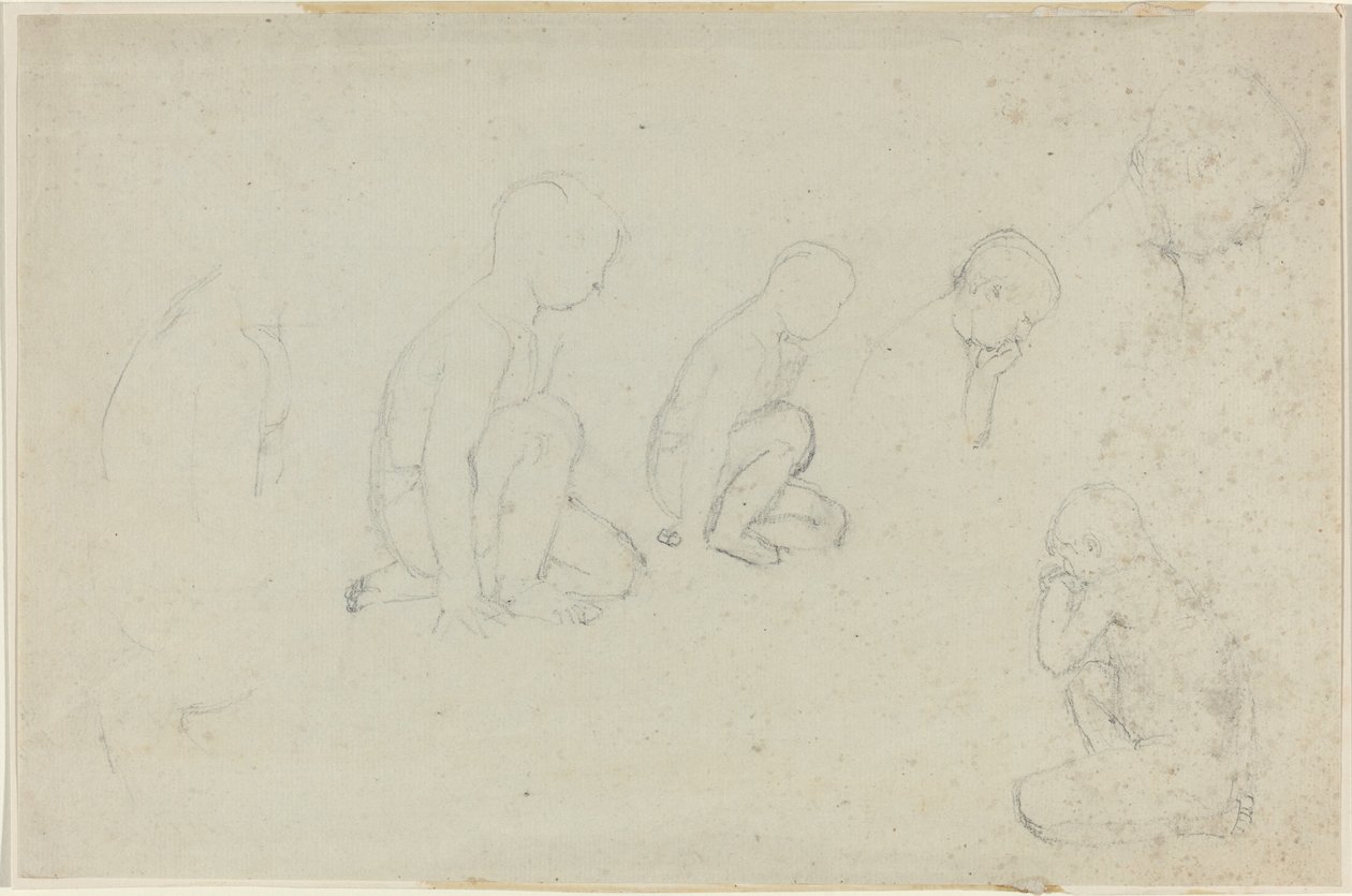Diz çökmüş bir çocuğun çalışmaları by John Flaxman