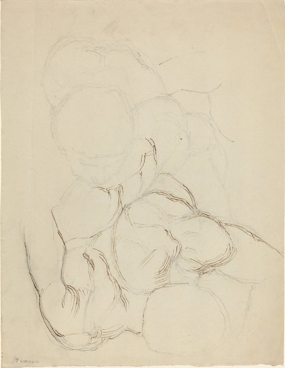 Yukarıdan Görülen İki Erkek Çıplak by John Flaxman