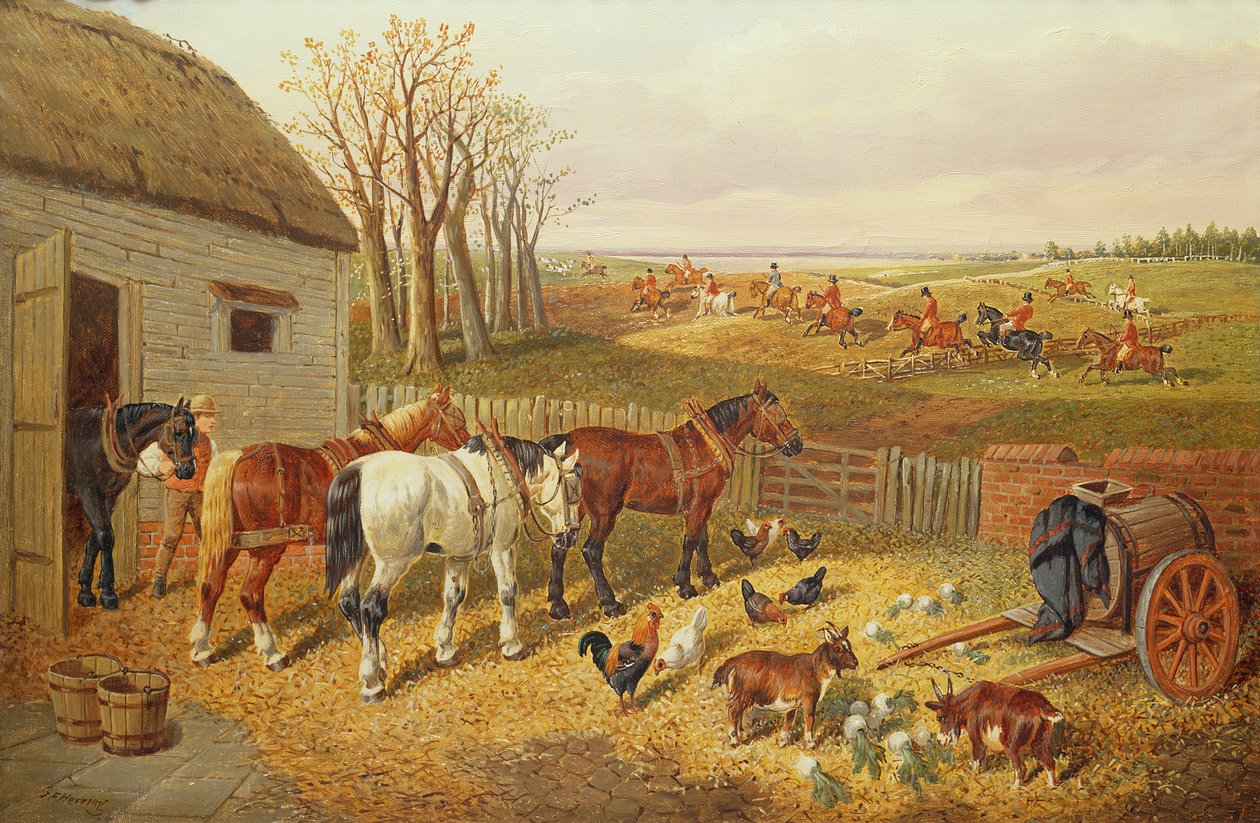 Meşgul Bir Çiftlik Bahçesi by John Frederick Herring
