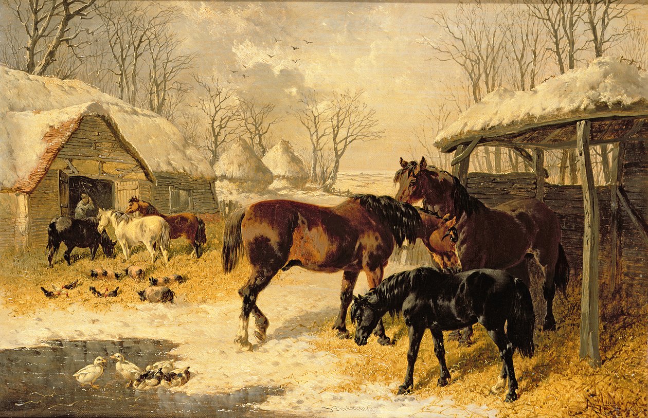 Kışın bir çiftlik by John Frederick Herring Junior
