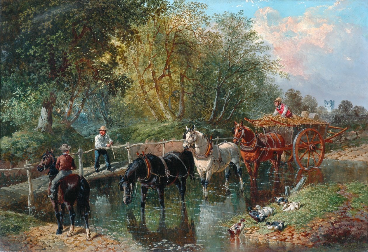 ಸ್ಟ್ರೀಮ್ ಟರ್ಕ್ ಅನ್ನು ದಾಟುವುದು by John Frederick Herring Junior
