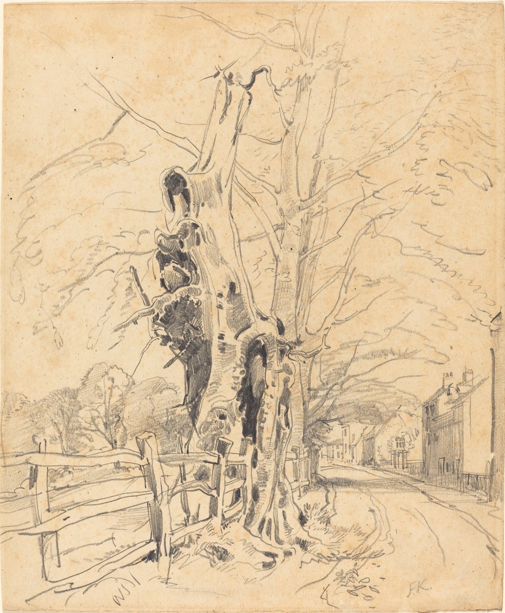Raylı Çitin Yanındaki Ağaçlar by John Frederick Kensett