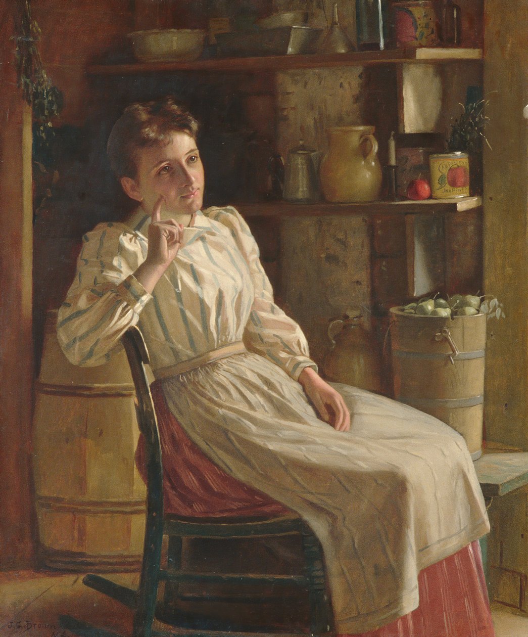Meditasyon, yaklaşık 1900-1910. by John George Brown