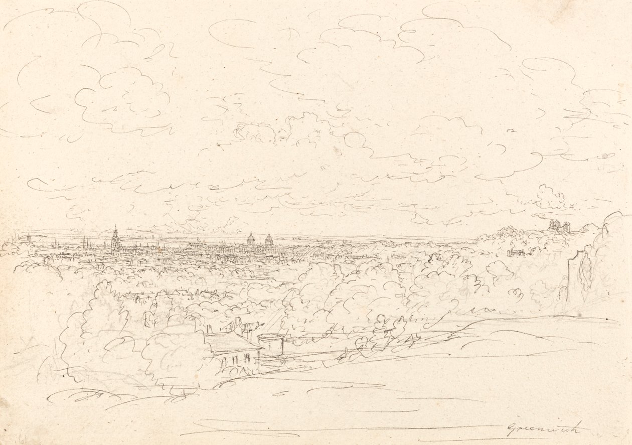 Greenwich'in Uzaktan Görünümü by John Glover