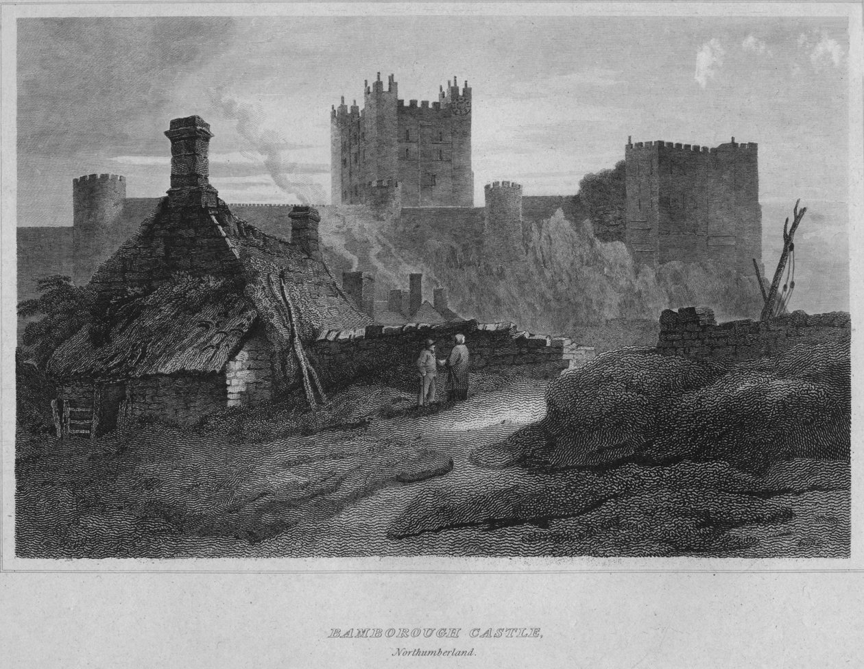 Bamborough Kalesi, Northumberland, 1814 by John Greig