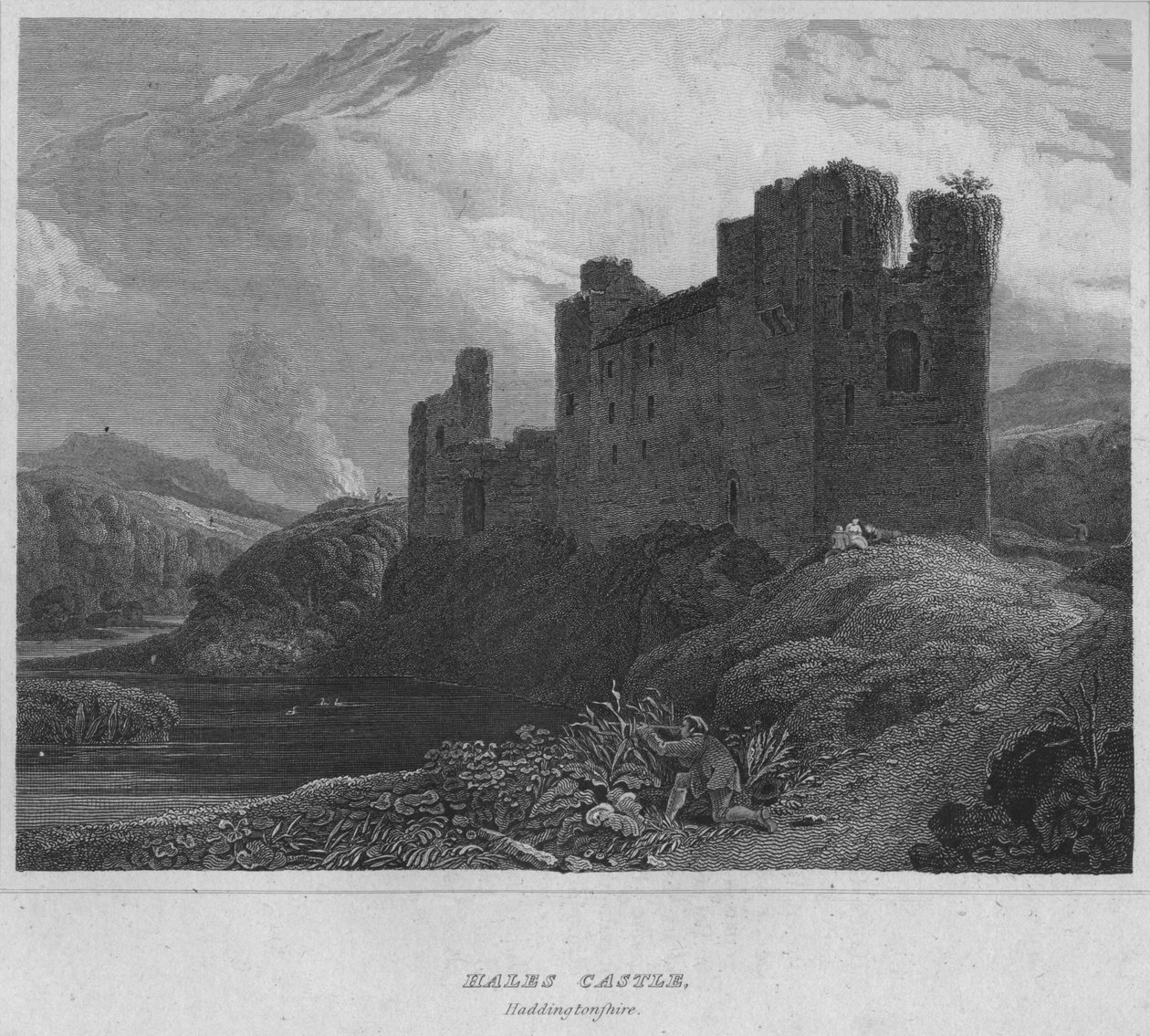 Hales Kalesi, Haddingtonshire, 1814 by John Greig