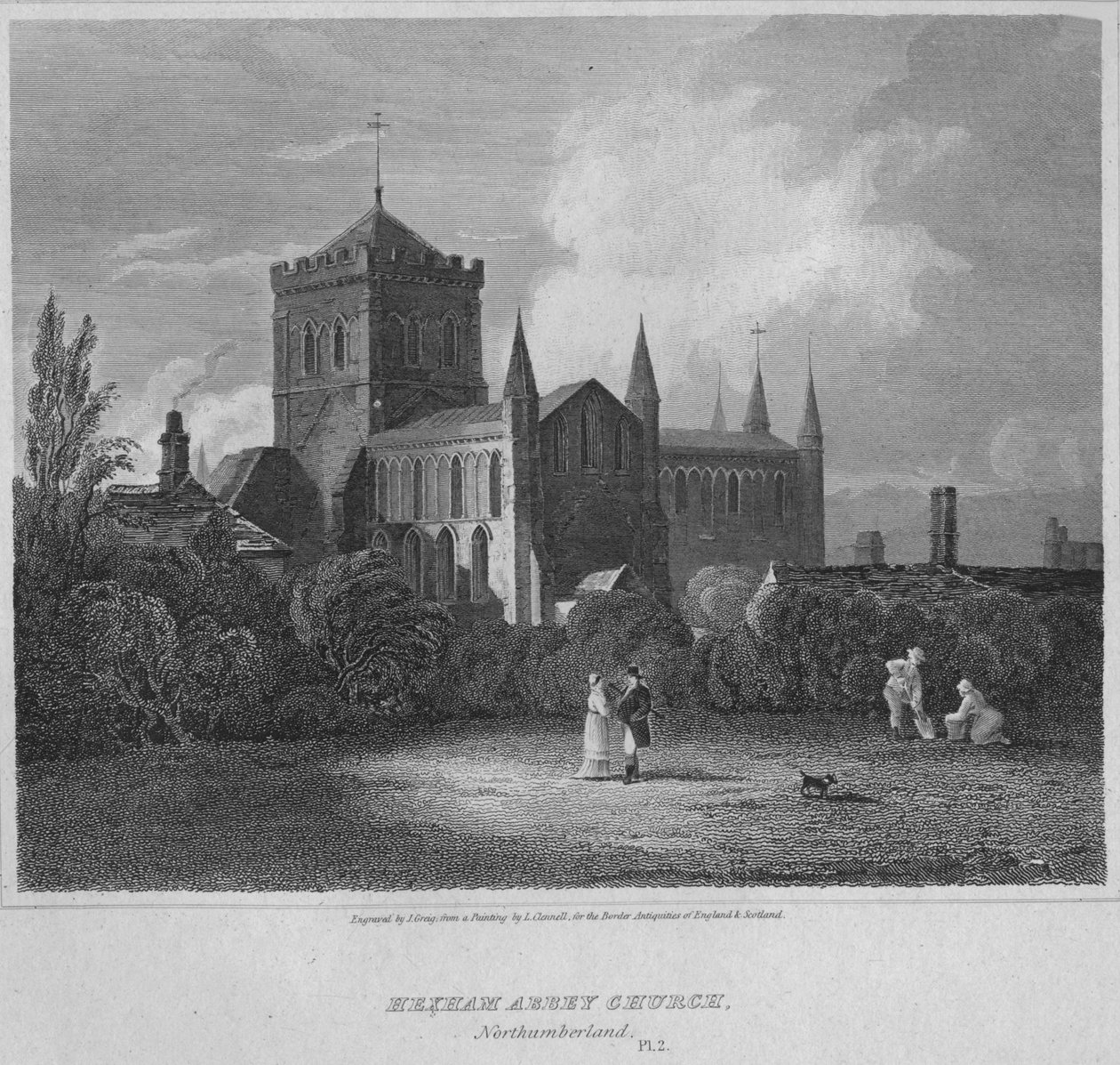 Hexham Manastırı, Kilise, Northumberland, 1814 by John Greig