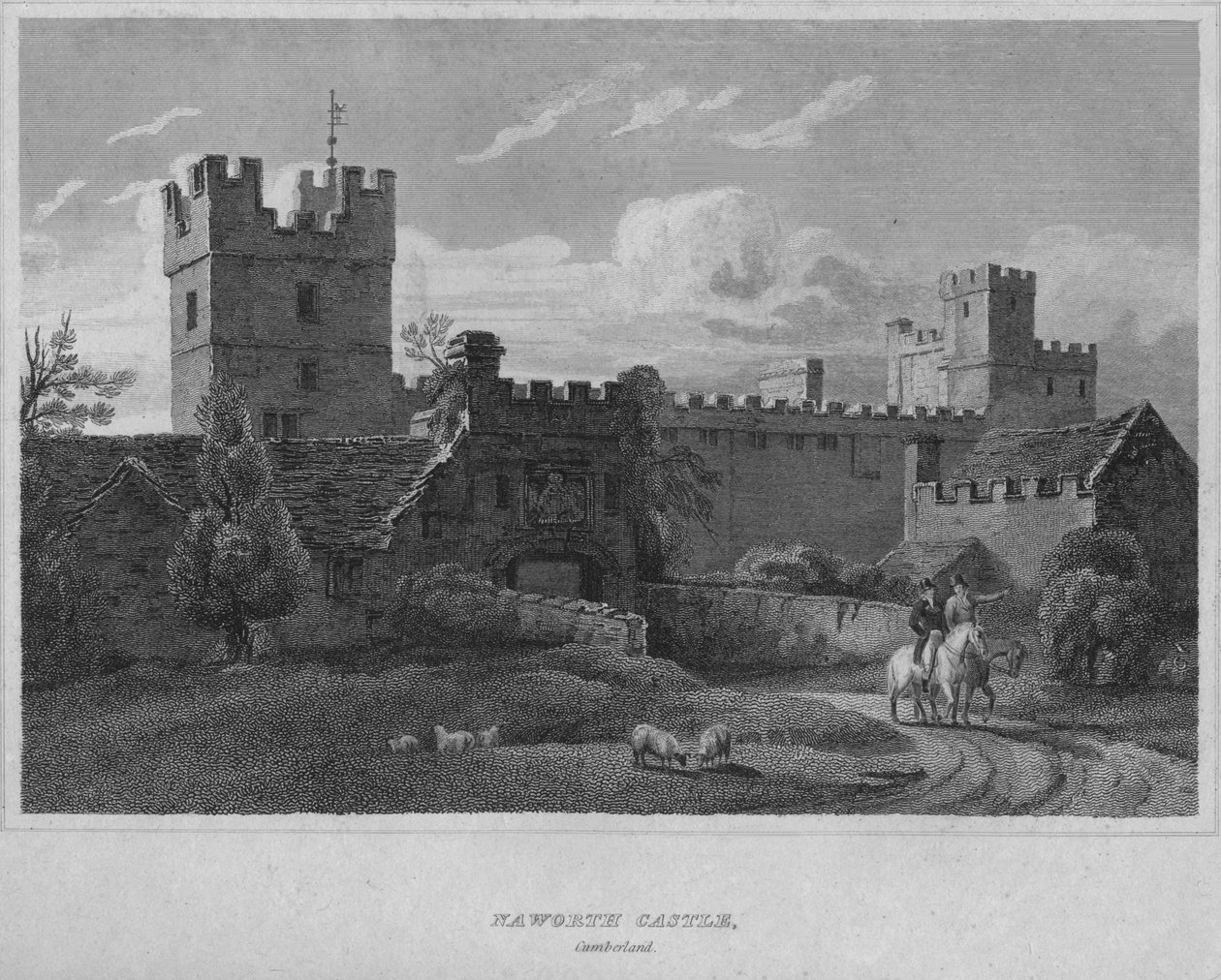 Naworth Kalesi, Cumberland, 1814 by John Greig