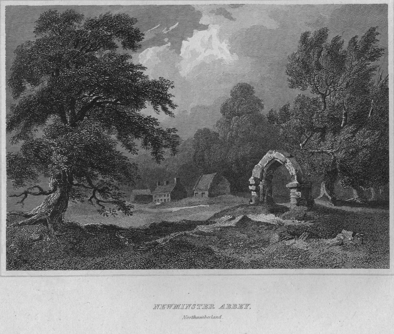 Newminster Manastırı, Northumberland, 1814 by John Greig
