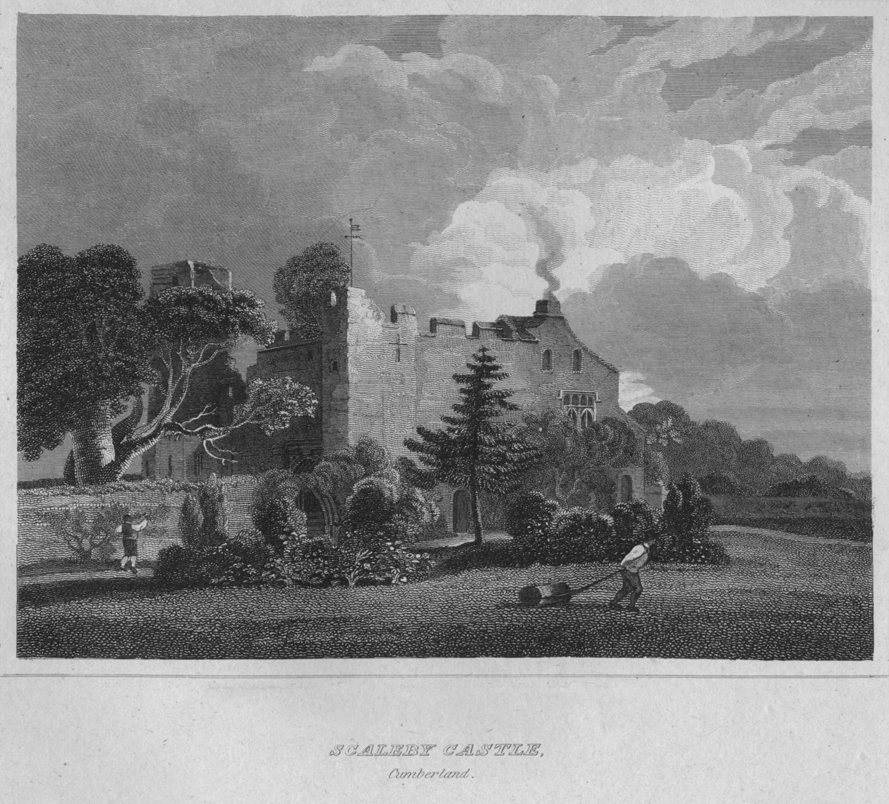 Scaleby Kalesi. Cumberland, 1814 by John Greig