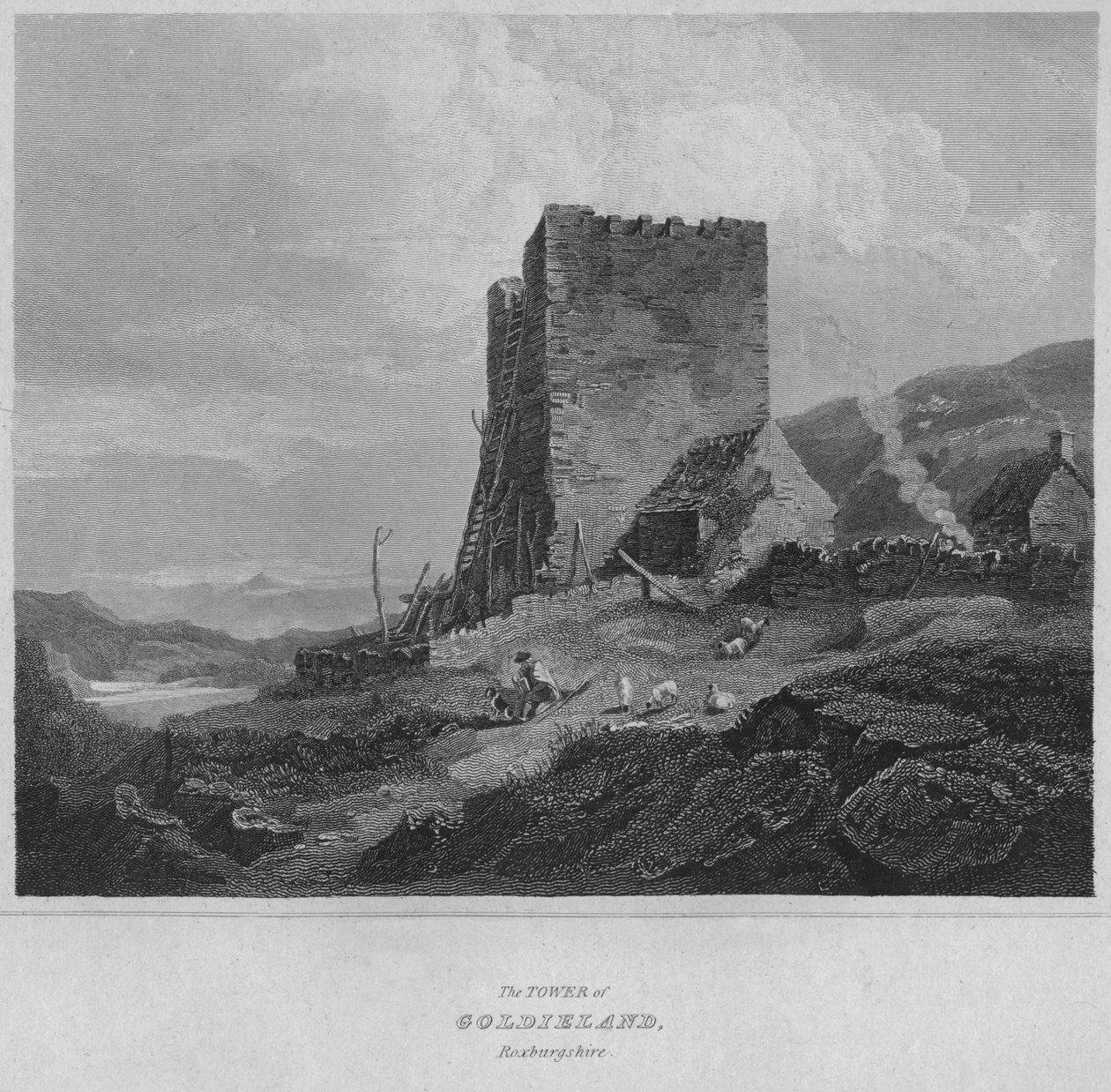 Goldieland Kulesi, Roxburghshire, 1814 by John Greig